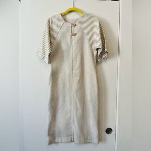 Vintage EBI for Brassies New York Tan Cream Tunic Dress XS